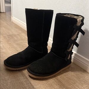 Koolaburra Black Winter Boots with Tan Sole